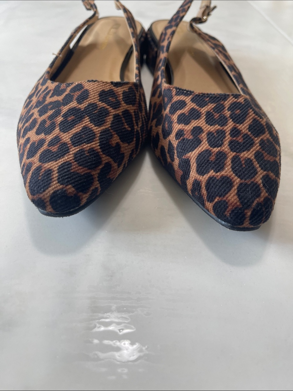 J. Crew Leopard Print Slingback Pointed Flats in Brown and Black - Picture 4 of 6